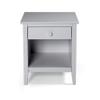 Simplicity Wooden Nightstand in Dove Gray, Bedside Table with Drawer Knobs, Metal Glides, Extra Storage, Perfect for Bedroom, Kids Furniture, Bedroom Set, Living Room, Guest Bedroom view 4