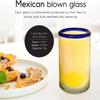 MexHandcraft Cobalt Blue Rim 9 oz Juice Glasses (set of 6), Recycled Glass, Lead-free, Toxin-Free (9 oz Juice) view 2