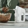 Kenwood Hand Mixer,Electric Whisk, 5 Speeds, Stainless Steel Kneaders and Beaters for Durability and Strength, 450 W, HMP30.A0SI, White view 4