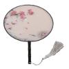 Seres Classic Round Fan,Wood Fan Rib&Semi-Transparent Silk Cloth,10+ Optional Patterns,Diameter 8.3in, (2.Pink Blooms) view 1