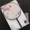 Seres Classic Round Fan,Wood Fan Rib&Semi-Transparent Silk Cloth,10+ Optional Patterns,Diameter 8.3in, (2.Pink Blooms) view 2