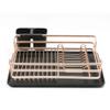 AIZYR Dish Drying Rack, Dish Holder Rack with Removable Drainboard - Cutlery Cup Holder/Never Rust Sink Dish Drying Rack, Champagne Gold view 1