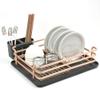 AIZYR Dish Drying Rack, Dish Holder Rack with Removable Drainboard - Cutlery Cup Holder/Never Rust Sink Dish Drying Rack, Champagne Gold view 2