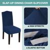 Turquoize Chair Covers for Dining Chairs Set of 6 Velvet Navy Blue Chair Slip Covers for Dining Chairs Stretch Removable Kitchen Chair Seat Covers for Dining Room, Hotel, Ceremony (6, Navy) view 2