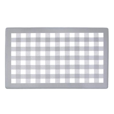 Anti-Fatigue Floor Comfort Mat - 18 x 30 Inch (Buffalo Check Grey) - Waterproof Non-Slip Rug - Easy to Clean Cushioned Mat for Kitchen, Bathroom, Standing Desk & Office - Achim Home Decor