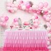 14ft Pink Tutu Tulle Table Skirt for Rectangle Round Tables Chiffon Table Cloth for 1st Birthday Party Decorations Baby Shower Girls Parties Cake Dessert Table Decorations Ruffle Table Skirting