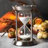 60 Minute Hourglass Sand Timer with Metal Frame, Big Size Antique Sand Clock, Silver view 1
