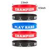 BBTO 48 Pieces Hockey Rubber Bracelets Silicone Hockey Wristband Stretch Rubber Bracelets for Sport Themed Party Supplies view 2