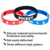 BBTO 48 Pieces Hockey Rubber Bracelets Silicone Hockey Wristband Stretch Rubber Bracelets for Sport Themed Party Supplies view 3