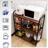 ZY Trolley Metal Utility Rack with 3 Storage Mesh Shelves, Easy Assembly Rolling Bar Cart, for Kitchen Pantry Office Garage view 4