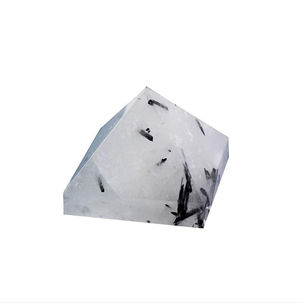 StoneStory Healing Crystal Black Tourmaline Prymaid Chakra Energy Figurine Statue Natural Gemstone for Home Office Decoration (Black Tourmaline)
