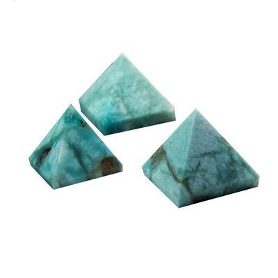 StoneStory Healing Crystal Amazonite Prymaid Chakra Energy Figurine Statue Natural Gemstone for Home Office Decoration (Amazonite)