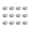 Othmro 12Pcs Metal Round Tins 1.7oz Aluminum Cans 50ml Refillable Containers With Screw Lid for Salve Spices Lip Balm Tea Candies Silver 5728mm view 1