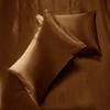 Comfort Bed Store Luxurious Soft Satin 4 Piece (1 Flat Sheet + 1 Fitted Sheet + 2 Pillow Cases) Comfortable Bed Sheet Set with 21 inches Deep Pocket, Chocolate, Twin XL view 3