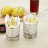 Fdit Stainless Steel Round French Fry Basket, 8cm Diameter, 9cm Height, with Handle, for Deep-Fried Chips Snacks Desserts view 4