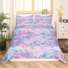 Erosebridal Fish Scales Duvet Cover Pink Purple Mermaid Scales Pattern Bedding Set for Adult Women Girls Bedroom Decor Comforter Cover Ocean Theme Decor Soft Bedspread with Zipper Ties, Full Size view 2