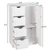 Bathroom Floor Cabinet, Wooden Side Storage Organizer Cabinet with 4 Drawer and 1 Cupboard, Freestanding Unit for Better Homes and Gardens Office, Ivory White view 2