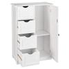 Bathroom Floor Cabinet, Wooden Side Storage Organizer Cabinet with 4 Drawer and 1 Cupboard, Freestanding Unit for Better Homes and Gardens Office, Ivory White view 3