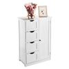 Bathroom Floor Cabinet, Wooden Side Storage Organizer Cabinet with 4 Drawer and 1 Cupboard, Freestanding Unit for Better Homes and Gardens Office, Ivory White view 4