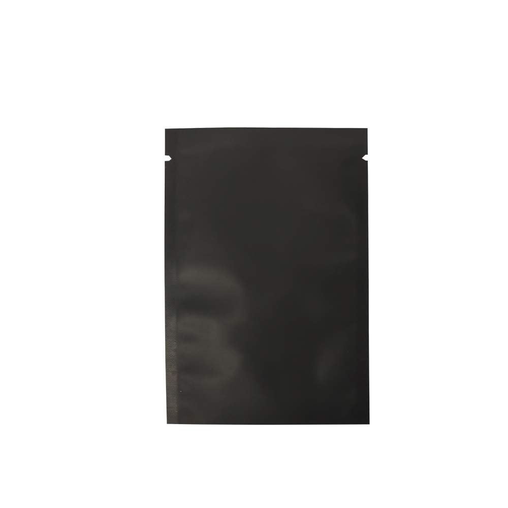 200PCS Double Sided Matte Black Mylar Foil Open Top Heat Seal Bags for Food Storage, Beauty/Travel Sample Pack (200, 4.7" x 7.1")