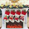 DearSun 18" Dia Personalized Christmas Stocking with Embroidered Names, Reindeer and Santa in Car Designs Quality Linen Stockings for Holiday Family Decor (Reindeer and Santa in Car) view 4