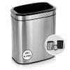 Alpine Stainless Steel Open Top Trash Can 5 Gallon - 20L Garbage Can for Kitchen, Bathroom, Office & More with Removable Bin, Brushed Nickel Finish, Space-Saving Slim Modern Design view 1