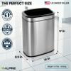 Alpine Stainless Steel Open Top Trash Can 5 Gallon - 20L Garbage Can for Kitchen, Bathroom, Office & More with Removable Bin, Brushed Nickel Finish, Space-Saving Slim Modern Design view 4