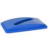 Alpine Industries Slim Trash Can Lid - Compact Garbage Bin Cover - Durable Slender Varied Plastic Top Minimize Odors and Keep Litter Inside and Unseen - Paper Recycling Lid - Blue view 1