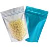 QQ Studio Pack of 100 Translucent/Silver/Color Stand-Up Resealable Zipper Pouch (3.9" x 5.9", Matte Blue) view 1