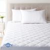 Abstract Quilted Fitted Mattress Cover - Breathable Soft Cotton Cooling Mattress Protector - Pillow Topper Bed Protector - 54"x75" Full, White view 1