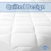 Abstract Quilted Fitted Mattress Cover - Breathable Soft Cotton Cooling Mattress Protector - Pillow Topper Bed Protector - 54"x75" Full, White view 2