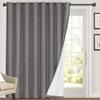 PrinceDeco 100% Blackout Curtains for Sliding Glass Door Blackout Curtains 84 Inches Long Extra Wide Thermal Curtains for Sliding Glass Door Room Divider Curtains,W100 X L84 Inch,Grey view 1