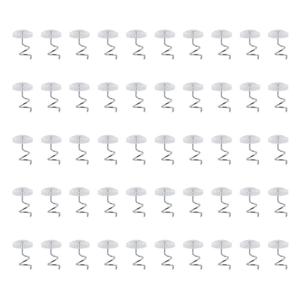 Twist Pins, Clear Heads Upholstery Pins Bed Skirt Screws Holders Slip Cover Fasteners for Couch Chair Car Sofa Headliner Repair (50 Pcs)