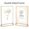 NIUBEE 12Pack 4 x 6 Clear Acrylic Wedding Table Number Holder Stands with Gold Borders, Double Sided Gold Picture Frames Sign Holder for Restaurant Table Menu Recipe Cards Photo Display view 4
