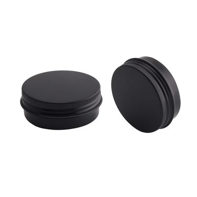 Othmro 2Pcs 1oz Metal Round Tins Aluminum Tin Cans Jar Refillable Containers 30ml Tin Cans Tin Bottles Containers with Screw Lid for Salve Spices Lip Balm Tea Candies Black 1.960.78in(DxH)