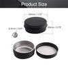 Othmro 2Pcs 1oz Metal Round Tins Aluminum Tin Cans Jar Refillable Containers 30ml Tin Cans Tin Bottles Containers with Screw Lid for Salve Spices Lip Balm Tea Candies Black 1.960.78in(DxH) view 2
