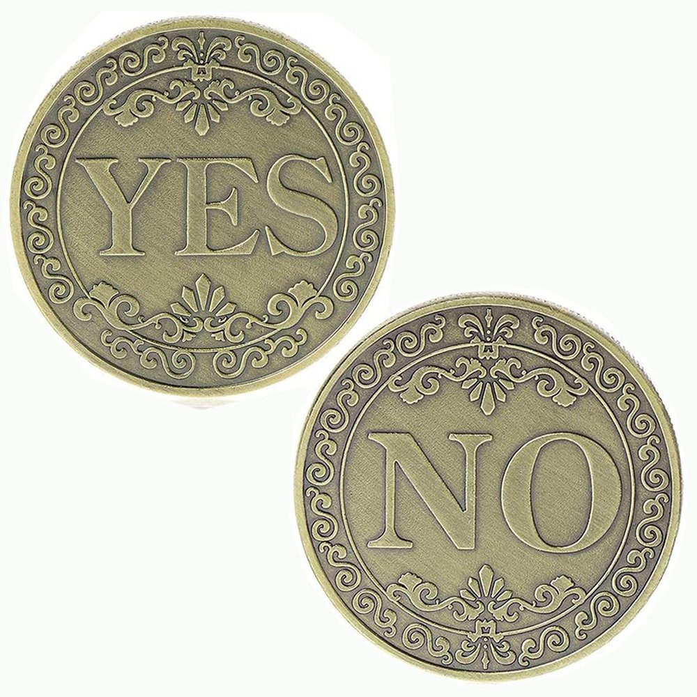Commemorative Coin Floral YES NO Letter Ornaments Collection Arts Gifts Souvenir