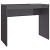 vidaXL 35.4" Engineered Wood Desk - Space-Saving and Modern Design, Easy to Clean, Suitable for Office and Home Use  High Gloss Gray view 1