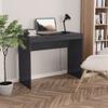 vidaXL 35.4" Engineered Wood Desk - Space-Saving and Modern Design, Easy to Clean, Suitable for Office and Home Use  High Gloss Gray view 2