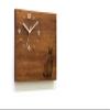 Solid Wood Wall Clock - Hare - Wood Laser Engraved - Massive Wood Iroko - African Teak - Contemporary Wall Mounted Clock view 1