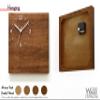Solid Wood Wall Clock - Hare - Wood Laser Engraved - Massive Wood Iroko - African Teak - Contemporary Wall Mounted Clock view 4