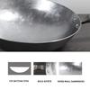 AIZYR Hand Hammered Wok, Carbon Steel Pow Wok - with Wooden and Steel Helper Handle, Traditional Round Bottom Wok, Non-Stick Pan,Earless,36cm view 4