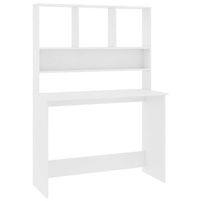 vidaXL Desk with Tags, White, 110 x 45 x 157 cm