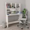 vidaXL Desk with Tags, White, 110 x 45 x 157 cm view 2