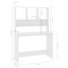 vidaXL Desk with Tags, White, 110 x 45 x 157 cm view 3