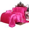 Comfort Bed Store Luxurious Soft Satin 5 Piece (1 Flat Sheet + 1 Fitted Sheet + 1 Duvet Cover + 2 Pillow Cases) Comfortable Bed Sheet Set with 18 inches Deep Pocket, Hot Pink, Queen view 1