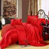 Comfort Bed Store Luxurious Soft Satin 5 Piece (1 Flat Sheet + 1 Fitted Sheet + 1 Duvet Cover + 2 Pillow Cases) Comfortable Bed Sheet Set with 18 inches Deep Pocket, Red, Queen view 2