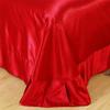 Comfort Bed Store Luxurious Soft Satin 5 Piece (1 Flat Sheet + 1 Fitted Sheet + 1 Duvet Cover + 2 Pillow Cases) Comfortable Bed Sheet Set with 18 inches Deep Pocket, Red, Queen view 4