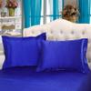 Comfort Bed Store Luxurious Soft Satin 5 Piece (1 Flat Sheet + 1 Fitted Sheet + 1 Duvet Cover + 2 Pillow Cases) Comfortable Bed Sheet Set with 18 inches Deep Pocket, Royal Blue, Queen view 2