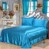Comfort Bed Store Luxurious Soft Satin 5 Piece (1 Flat Sheet + 1 Fitted Sheet + 1 Duvet Cover + 2 Pillow Cases) Comfortable Bed Sheet Set with 18 inches Deep Pocket, Turquoise Blue, Queen view 2